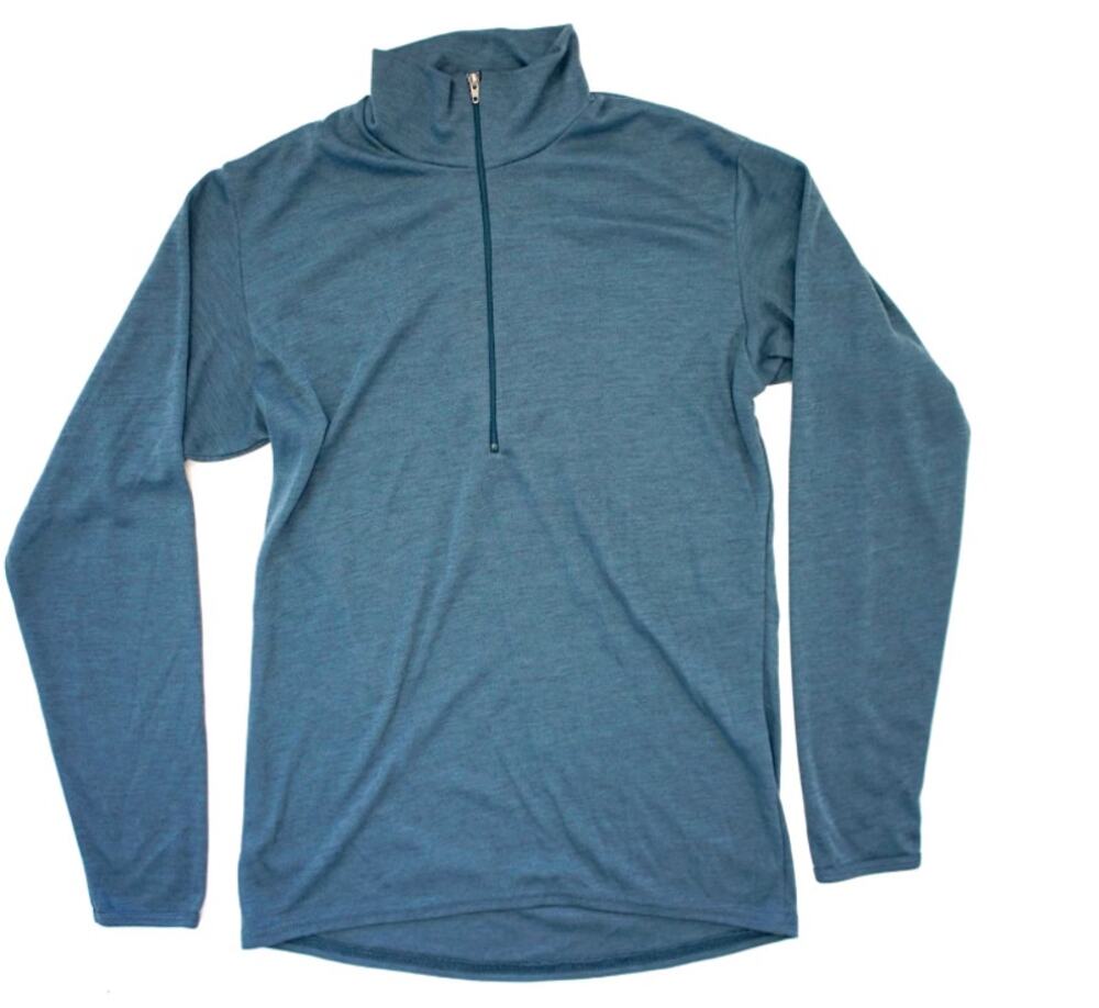 Vtg Patagonia Capilene 1/4 Zip Knit Baselayer Top Blue Womens Large Hike Ski